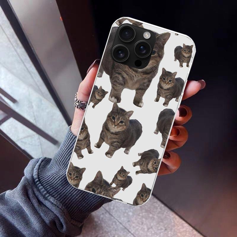 Crying Cat Memes Phone Case For iPhone 17 Air 16 15 Pro Max 14 Plus 13 Mini 12 11 Cover 7 8 SE Silicone Shell Print Fundas 17 Ai