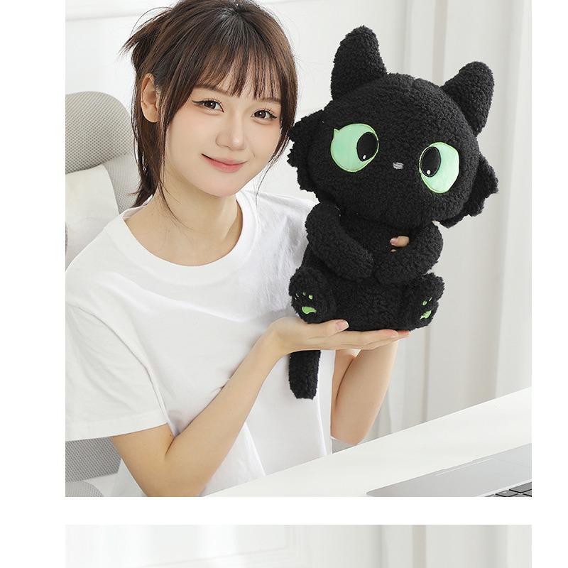 Black Cat Foam Particle U Shaped Pillow Soft Neck Protection for Office Nap Comfortable Cozy Rest Aid Essential