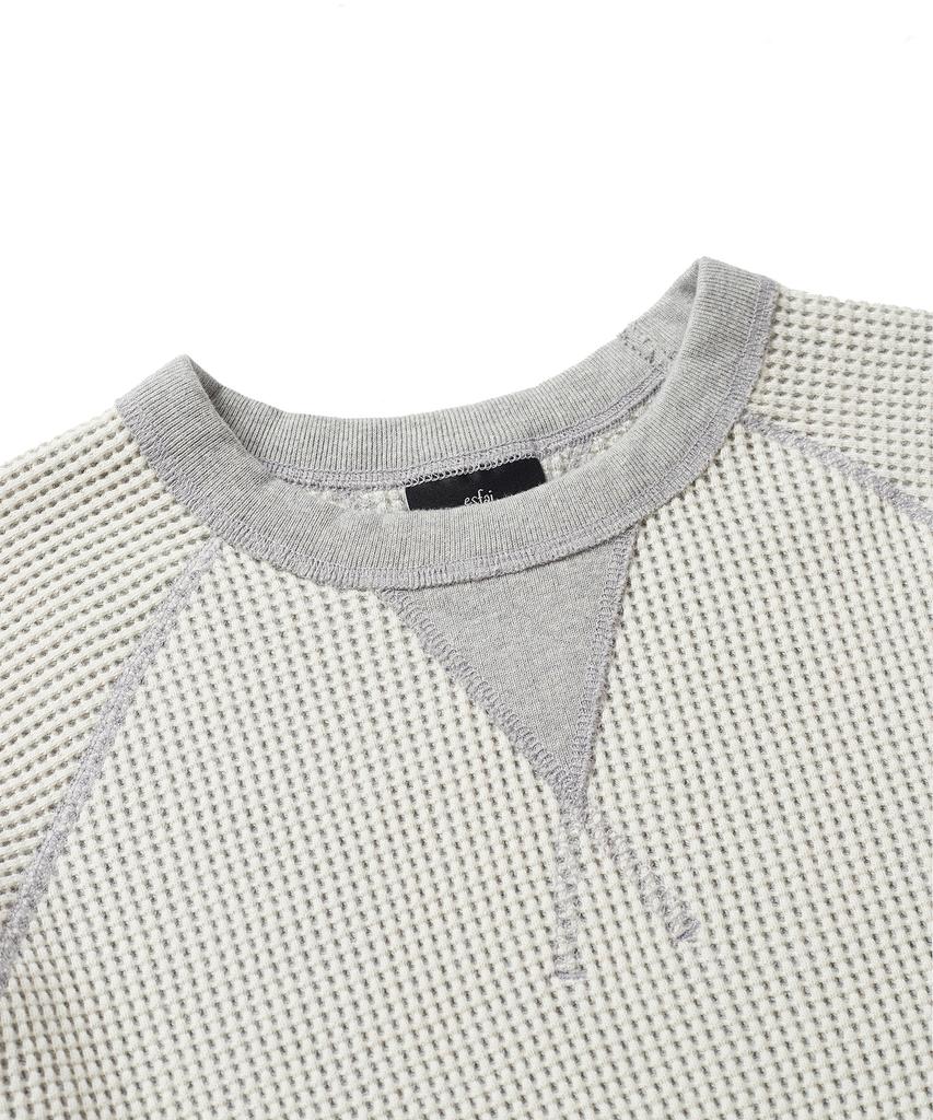 ESFAI Two-Tone Waffle Sweat Shirt (Oatmeal)