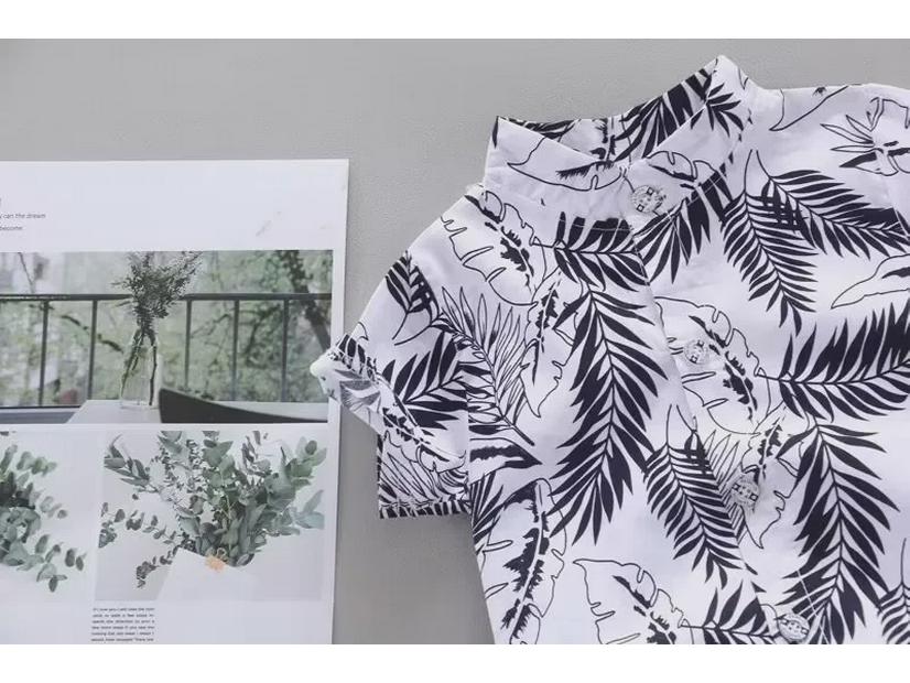 Summer Boys' Infant Casual Two-Piece Outfit - Trendy Short-Sleeve Shirt and Suit