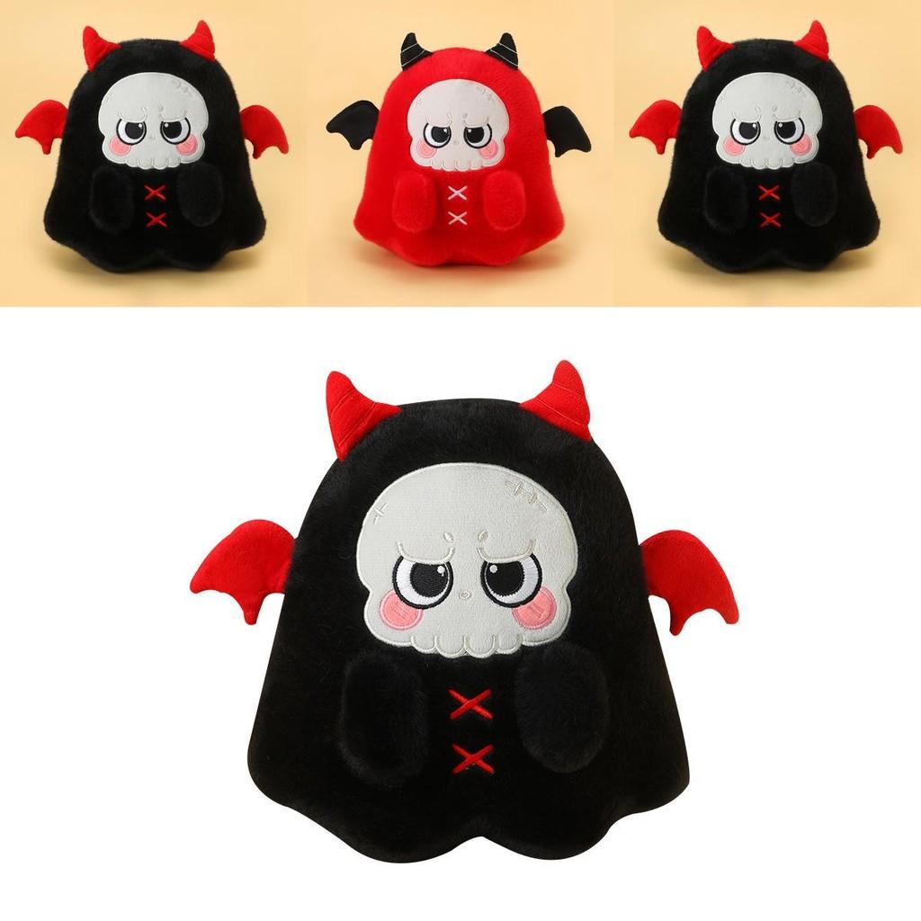 Halloween Black And Red Ghost Skull Plush Doll Pillow For Party And Kids