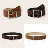 Simple Color Solid Suede Square Buckle Decoration Women Casual Belt Daily For
