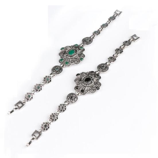 Винтажный цветок, искусственный драгоценный камень, браслет, вечерние ювелирные изделия, женский подарок на день рождения