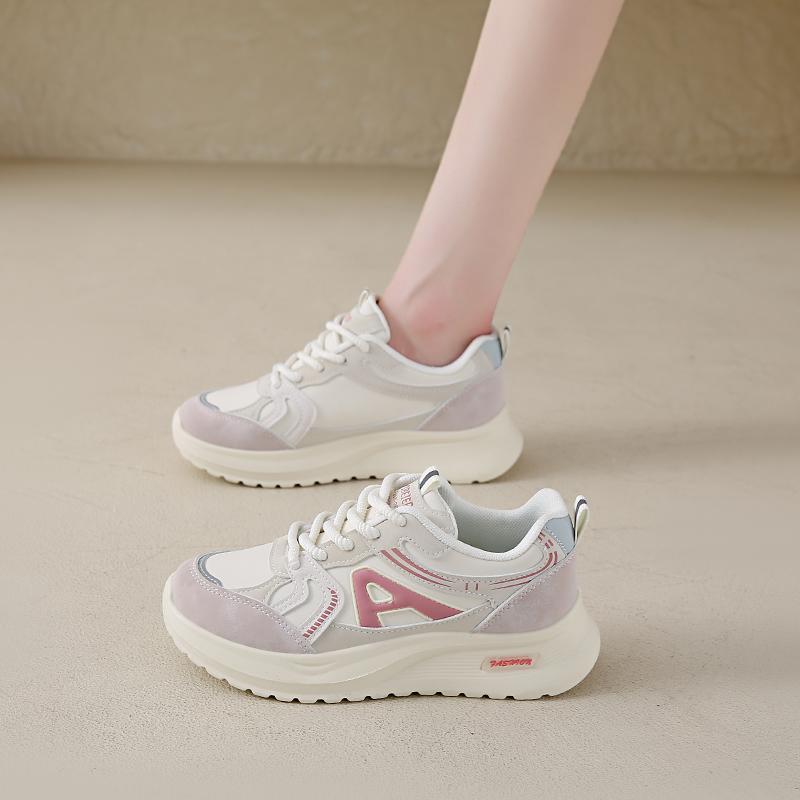 CRLAYDK 2024 осень новые модные массивные кроссовки для женщин кожаные туфли на платформе со шнуровкой для тренировок спортивные повседневные прогулки теннис