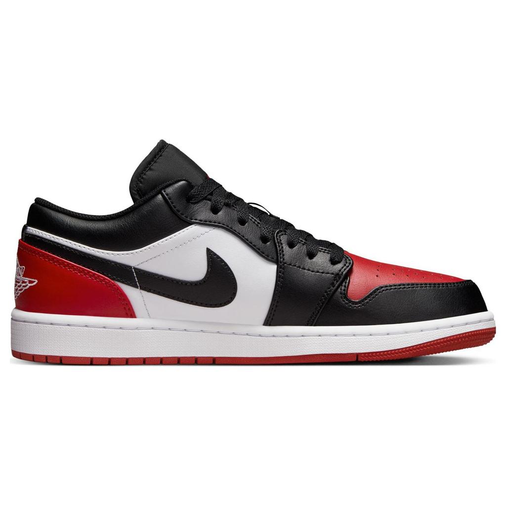 Мужские кроссовки Air Jordan 1 Low Bred Toe 2.0 White Varsity-Red Black 553558-161