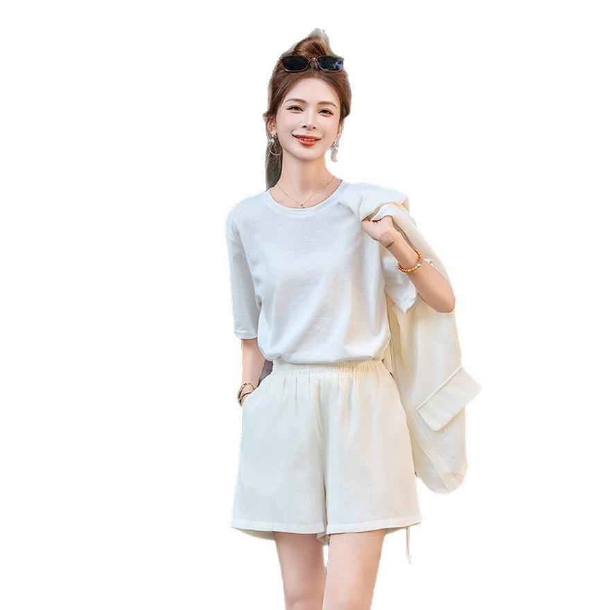 Летняя одежда полный комплект способный темперамент чувство моды повседневный жилет шорты костюм