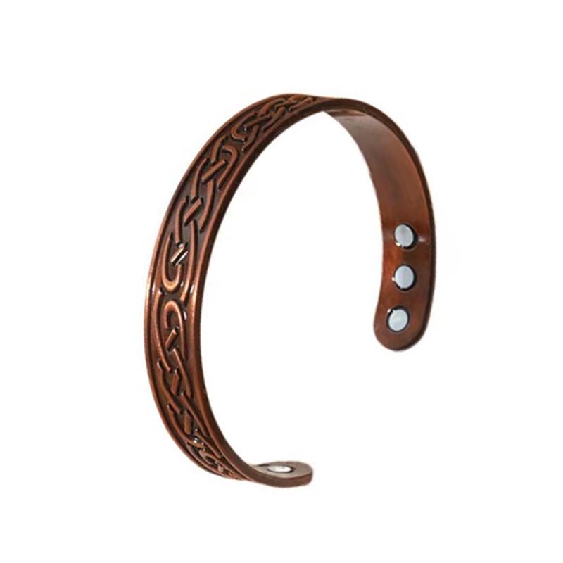 Popular Magnetic Vintage Tree of Life Bracelet for Men and Women - Antique Bronze with Floral Design