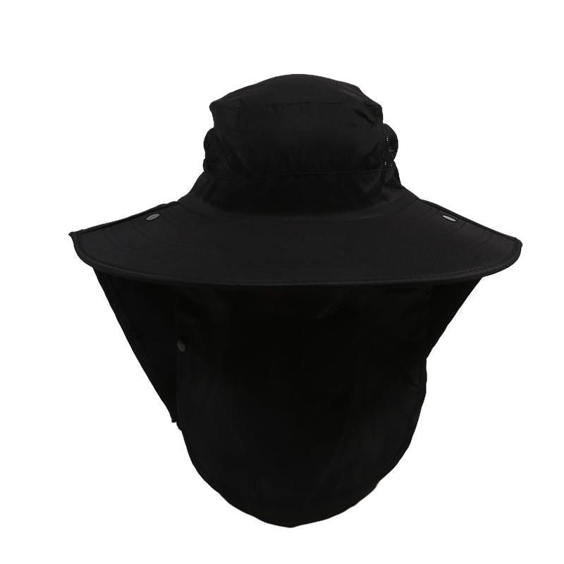 Outdoor Fisherman Hat Wide Brim Bucket Hat with Neck Cover Men Summer Breathable Mesh Sun Protection Visor Anti UV Cap Unisex