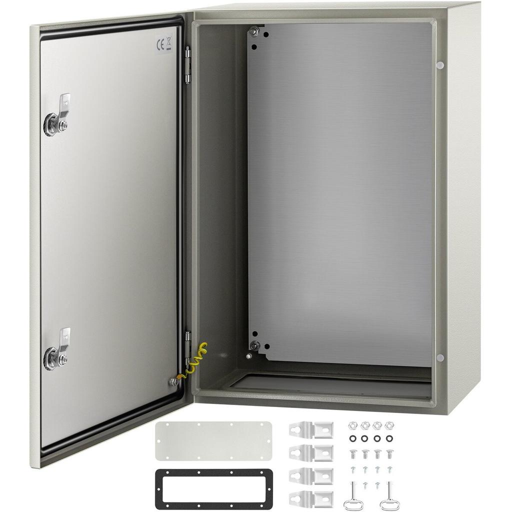 NEMA Steel Enclosure, 24 x 16 x 10\'\' NEMA 4X Steel Electrical Box, IP66 Waterproof & Dustproof, Outdoor/Indoor Electrical Junction Box, with