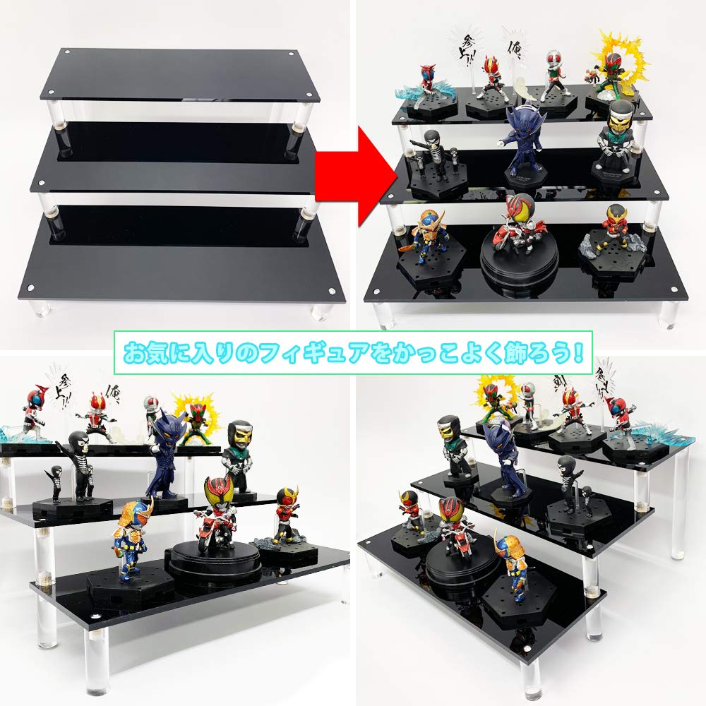 СТИЛЬ ИНГА Большие фигуры также могут быть ступенчато выставлены для демонстрации! сцена, 3-ярусная, (черный)