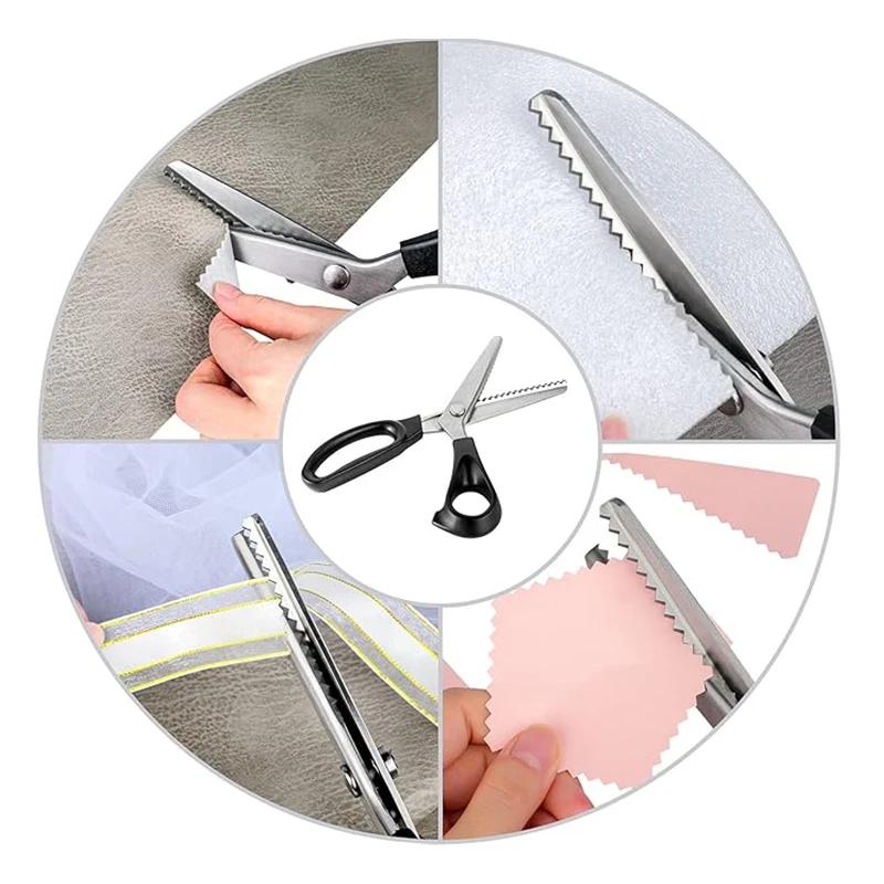 Stainless Steel Pinking Shears with Triangular Serration (Professional Dressmaking/Tailoring Tool for Fabric, Lace & Paper Craft