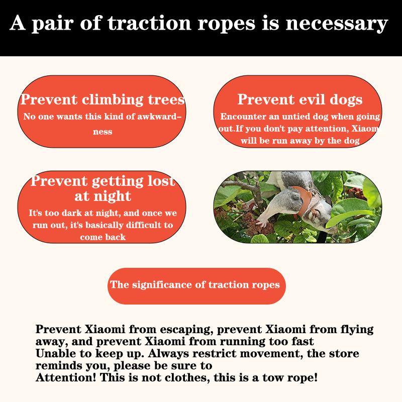 4 шт., нагрудный ремень для маленьких домашних животных, поводок с белкой, хомяк, тяговая веревка против укуса, сахарный планер, ветрозащитный специальный анти-потерянный трос
