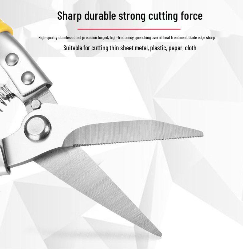 Industrial Tin Snips: Multifunctional Handcraft Scissors & Wire Cutter for Electricians, Metal, and Steel Wire.