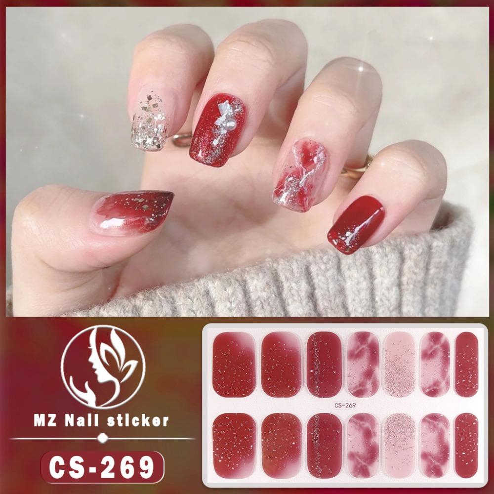 Новая водостойкая запекаемая гелевая пленка для ногтей, полная наклейка, новогодняя пленка для нейл-арта, бумажная пленка для ногтей, бумажный патч