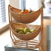 Woven Fruit Basket Holder 2 Tier Simple for Kitchen Restaurant Household Wedding Party