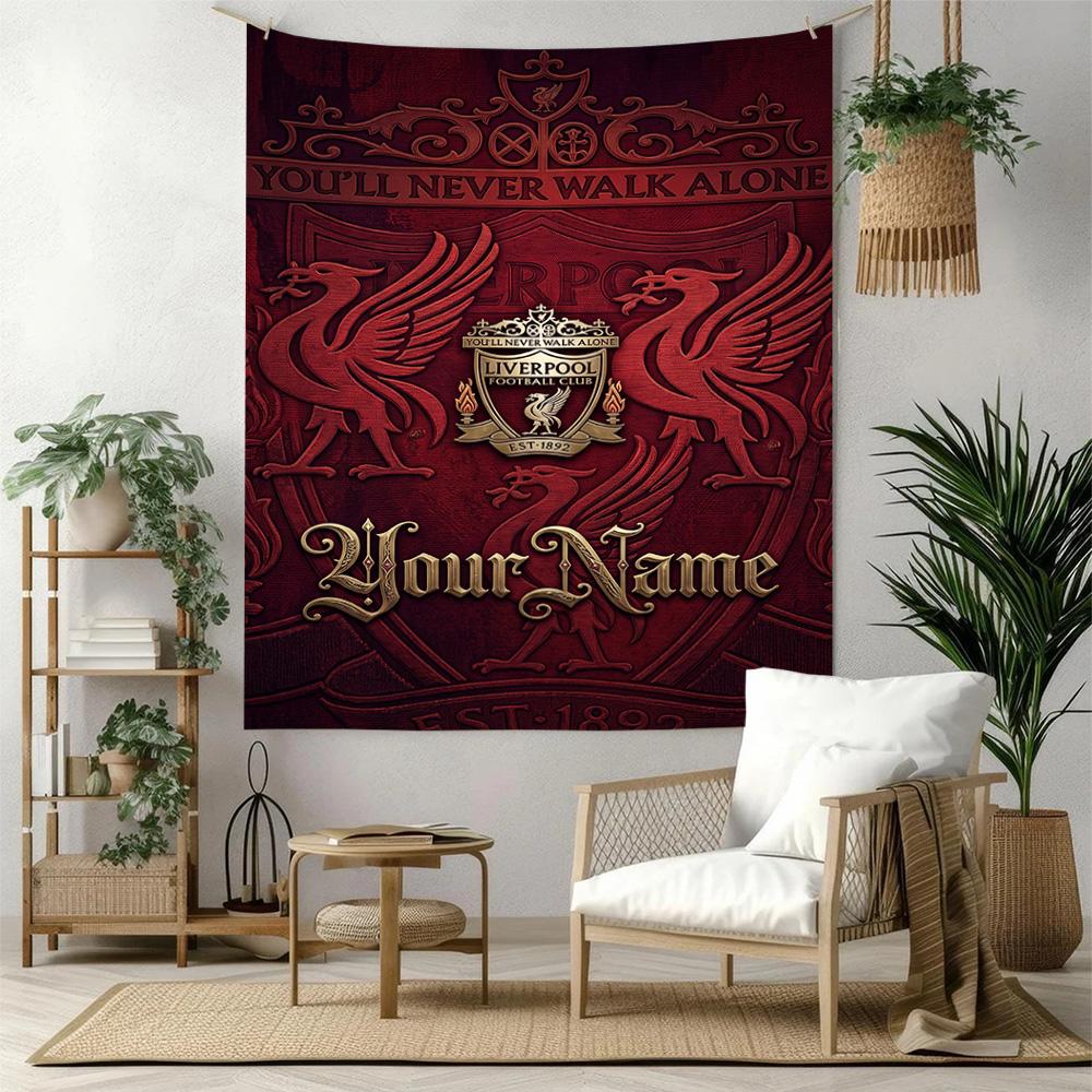 Liverpool Team Custom Your Name Wall Decor Tapestry Art For Pet Memorial Birthdaywedding Party Backdrop Family Gift