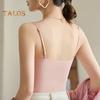 Женский топ-майка из искусственного шелка, топ-майка из атласа Ice Silk, топ-майка без рукавов на тонких бретельках с круглым вырезом, базовая летняя шелковая блузка