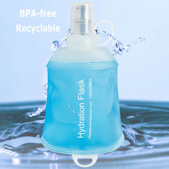 Soft Flask Water Bag Food-grade Collapsible Hydration Pack Bottle Reusable Leakproof Outdoor Water