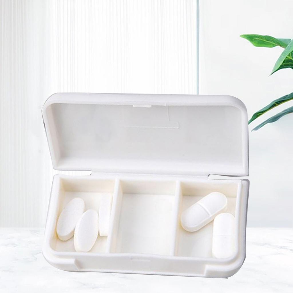 3 Compartments Portable Medicine Case Plastic Easy To Clean Sealed Small Vitamin Box for Pocket Purse