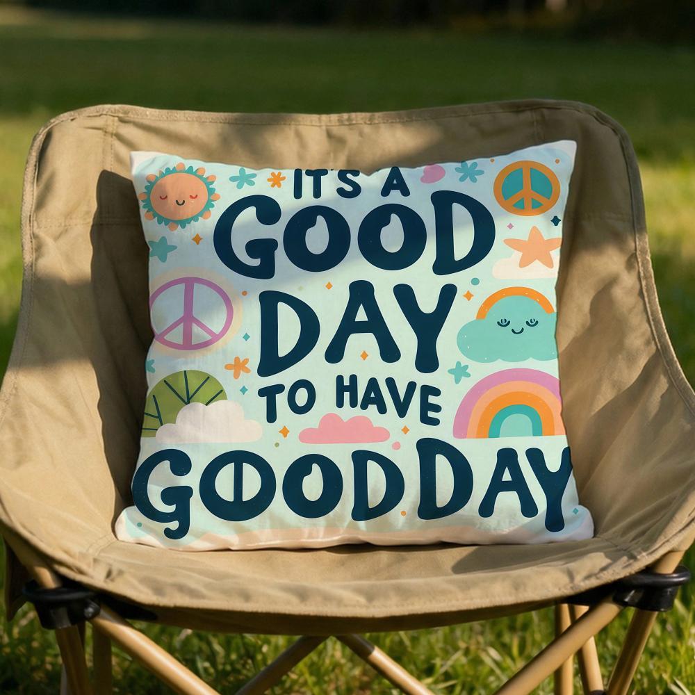 warm good day Cushion Cover Soft Reversible Durable Pillow Cover MultiScene Use for Home Car Daily Comfort