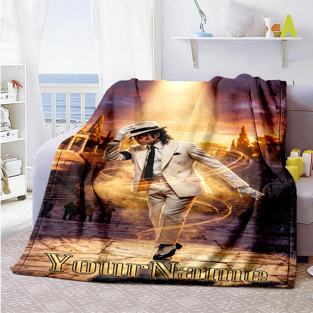 Michael Jackson 121 Personalized Text Blanket Throw Personalized Blanket Ultra-Soft Perfect for Bed Couch Office Chair Office