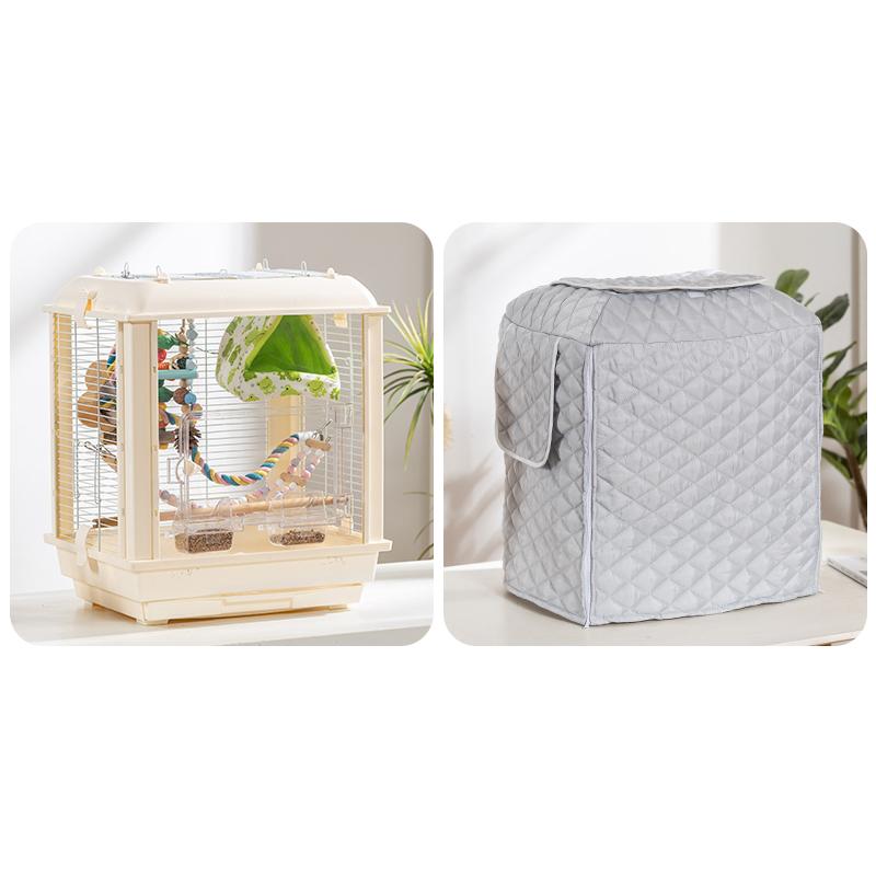 Зимний теплый чехол для клетки для птиц, хлопковый стеганый чехол для клетки, навес, защита от дождя, аксессуары для клетки для попугаев
