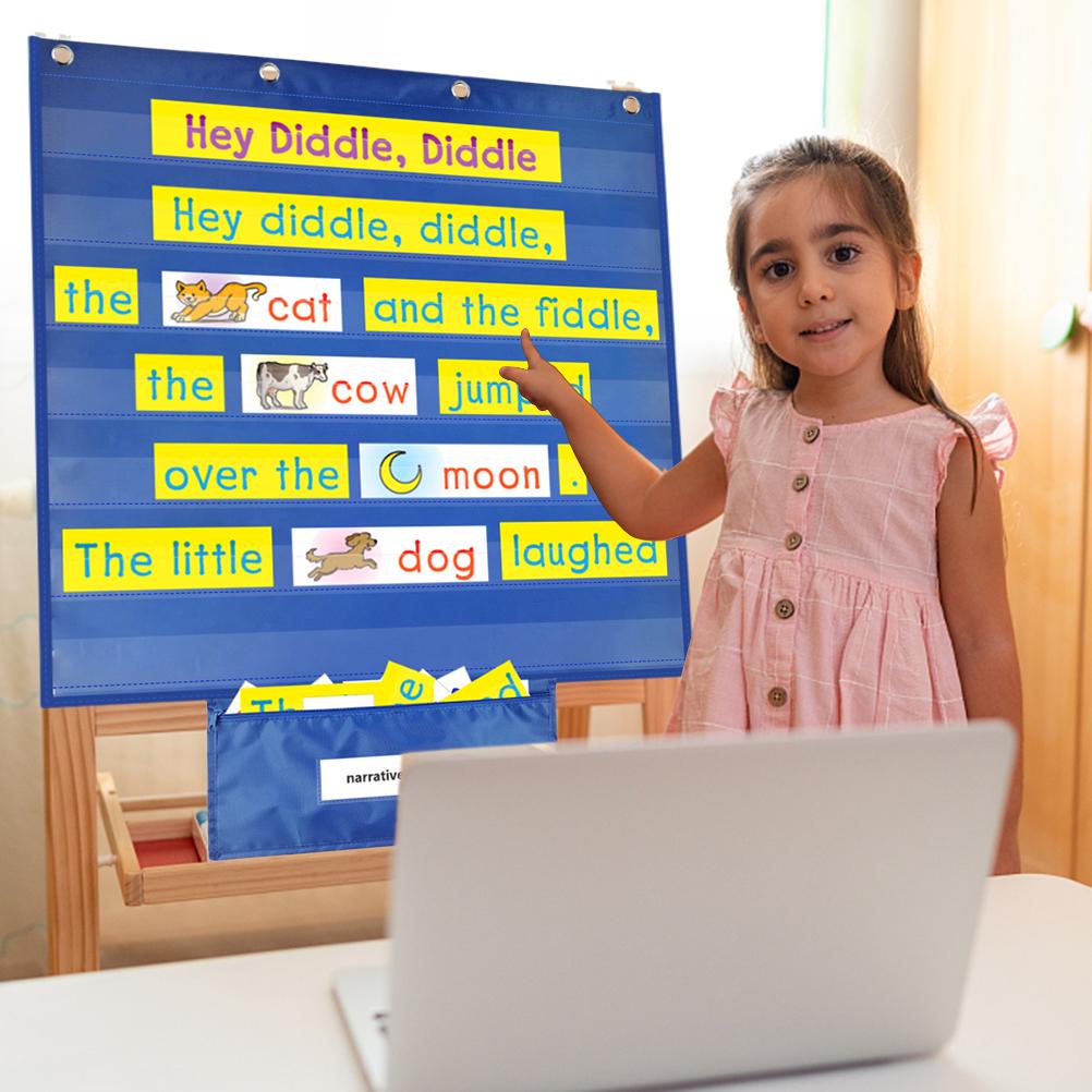 Classroom Pocket Chart Calendar Pocket Chart Multifunctional Hanging Pocket Chart for Classroom Home School Teaching