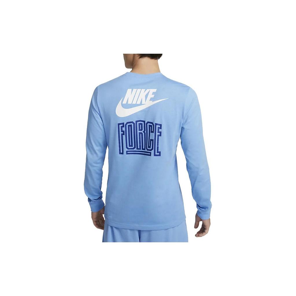 Nike Свитшот с круглым вырезом и длинным рукавом с логотипом и буквами Мужская толстовка Небесно-голубого цвета DZ2690-416