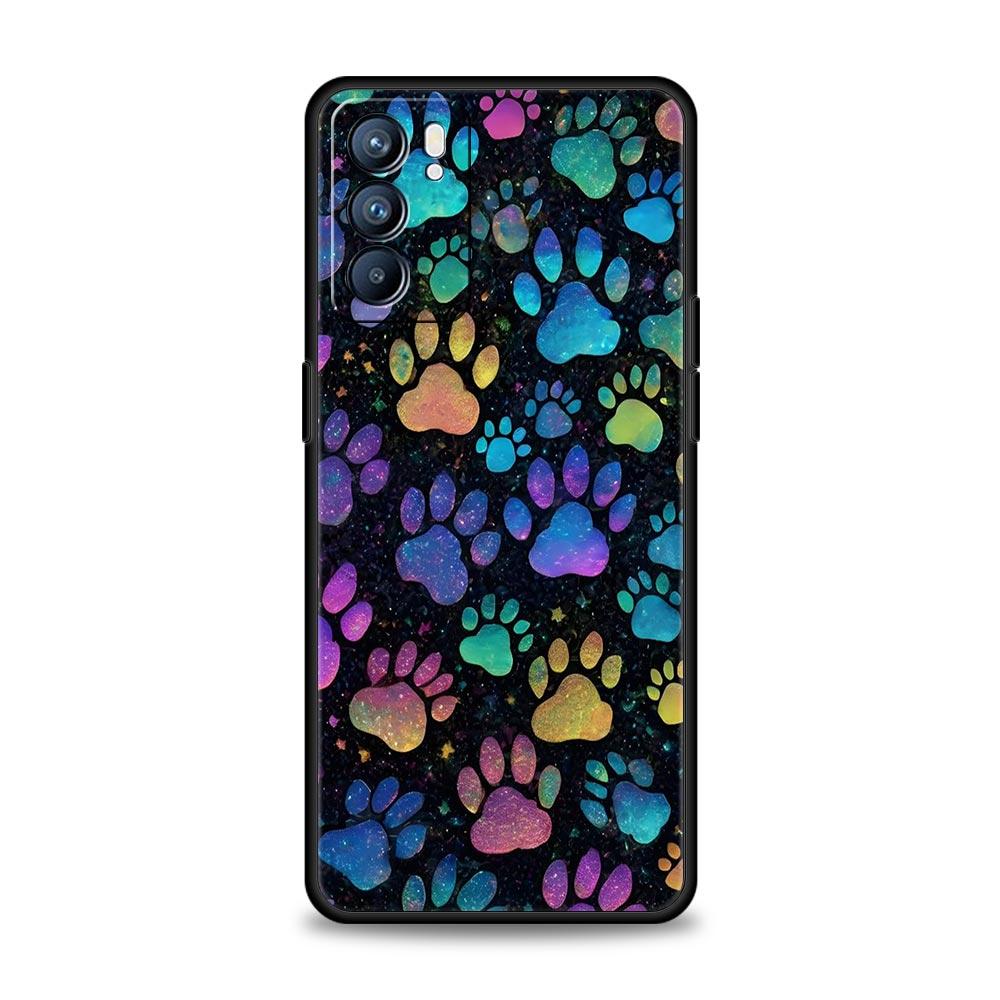 Чехол для телефона для Oppo Reno13 Reno12 Reno11 F Reno10 Pro A54 A53 A95 A76 A74 A57 A98 A80 A79 5G A78 4G Чехол Лапка Собаки