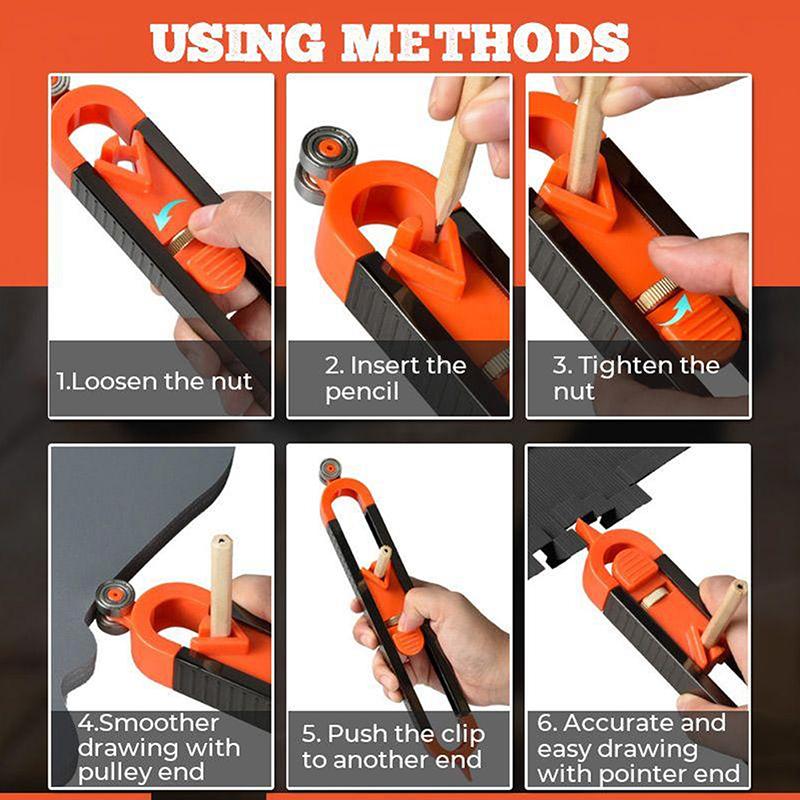 Шаблон Профиль Разметочная линейка Копирование контура Разметка для сварки Напольная плитка Разметка Строительный Деревообрабатывающий инструмент