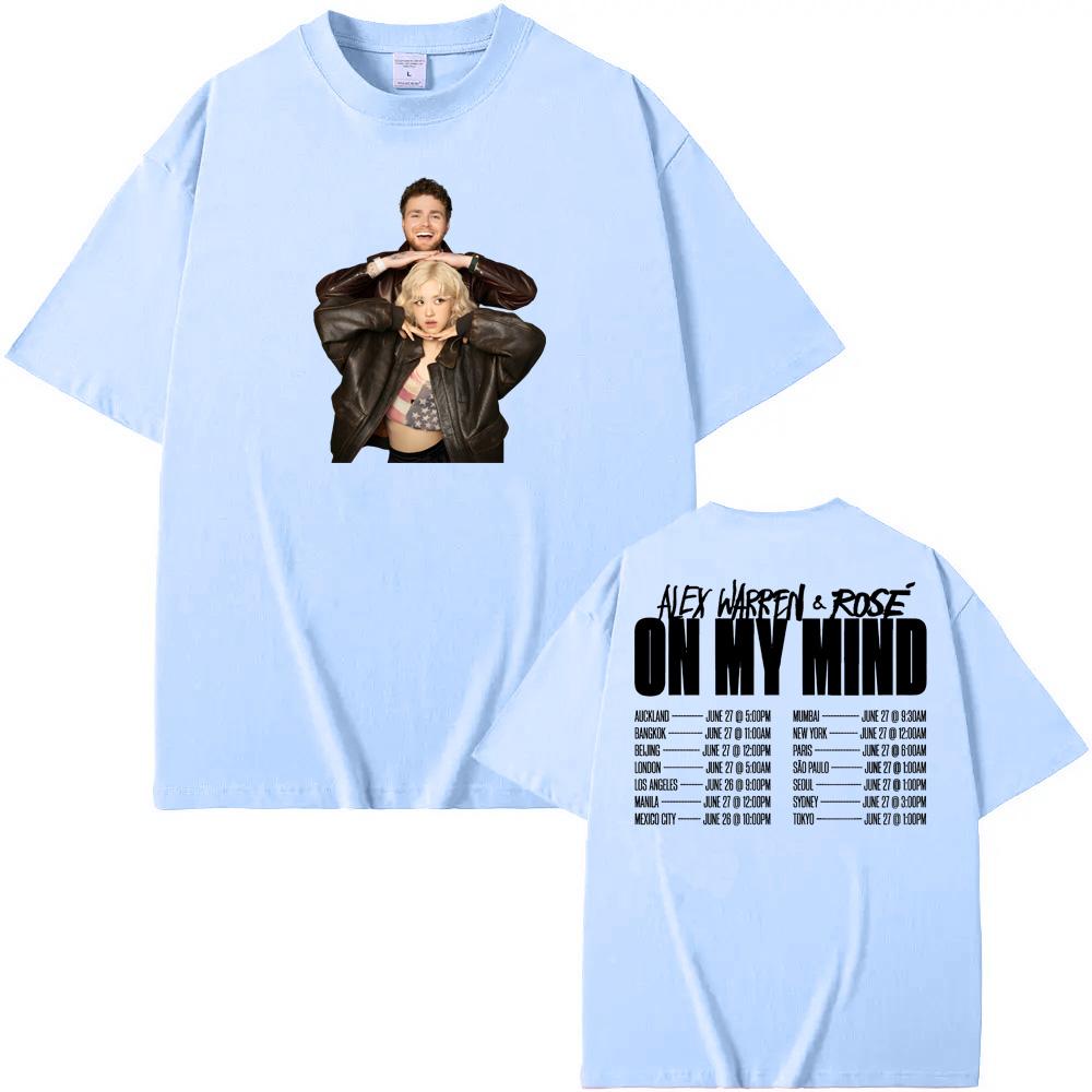 Alex WarrenROSE  On My Mind T Shirt  Round 100Cotton newTeeshirt Graphic Printing Punk Tshirt Ropa Mujer ClothingTees Top