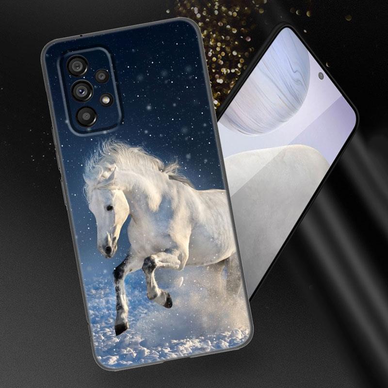 Чехол для телефона с бегущей лошадью для Samsung Galaxy A04 A21 A30 A50 A52 S A13 A14 A22 A23 A32 A53 A73 5G A11 A12 A31 A33 A51 A70 A71 A72