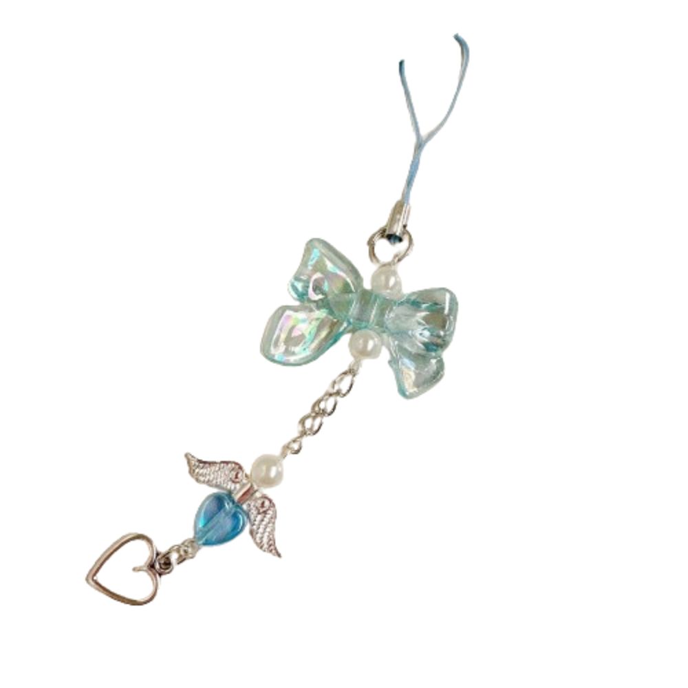 Sweet Love Heart Pendant Phone Strap Wings Key Chain Pendant Backpack Pendant Gift