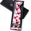 Heart-shaped Tie Gift Date Necktie Hanky Cufflinks Tie Clip Gift Box Package