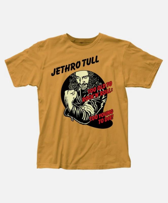 Jethro Tull Too Young to Die T Shirt Mens Licensed Rock N Roll Music Tee Gold Unisex T-Shirt