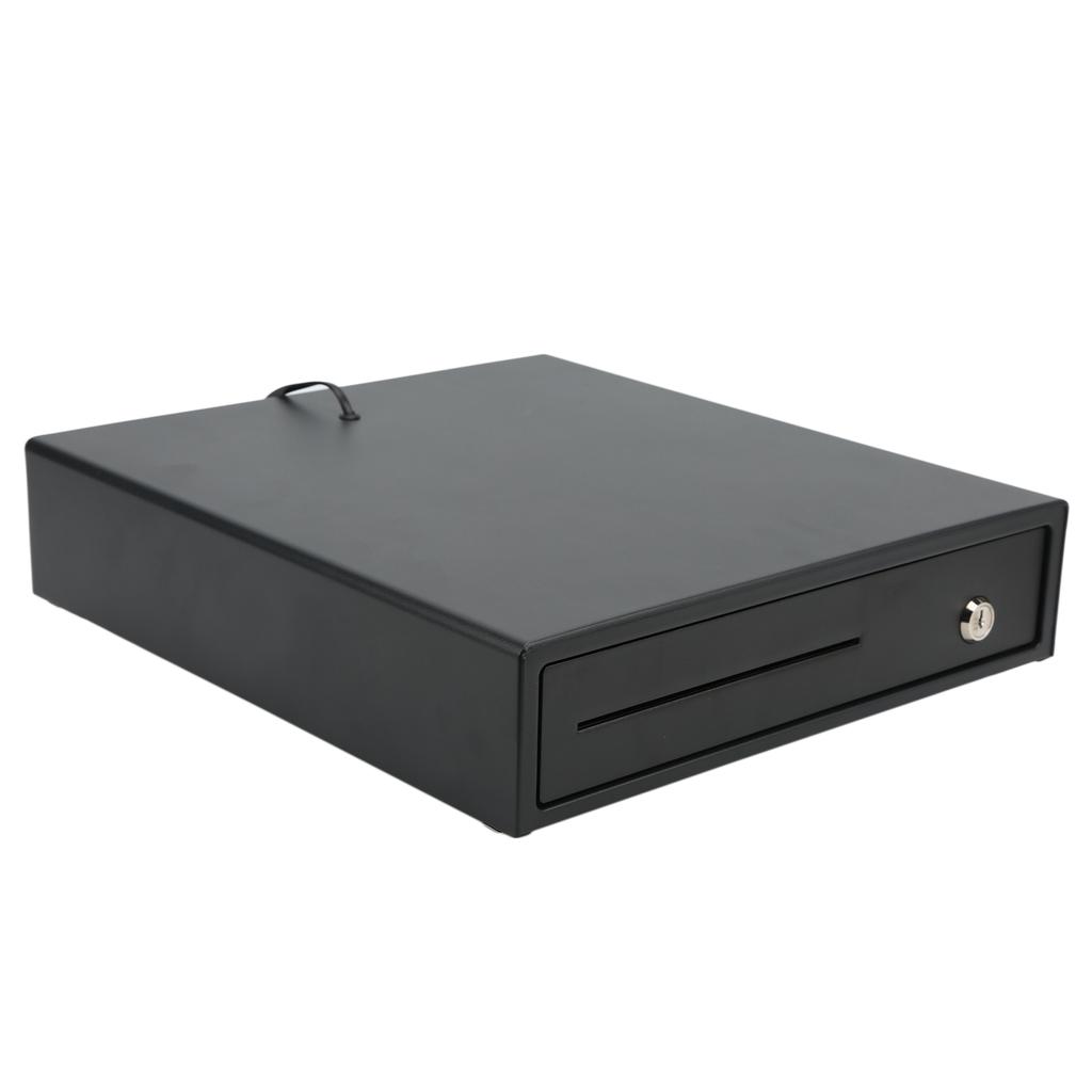 Cash Register Box 3 Coin Tray 4 Bill 3 Level Lock Black DC 12?24V with 2 Keys for Supermarket