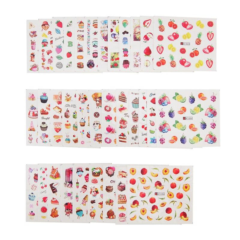 36pcs Water Transfer Nail Art Sticker Decal Dessert Fruit Nail Decoration