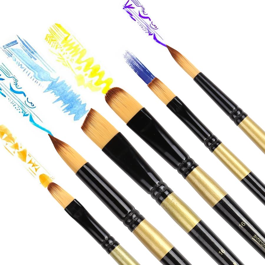Многофункциональный набор художественных кистей с 6 видами различных наконечников для масляной, акриловой и акварельной живописи, идеально подходит для студентов и начинающих