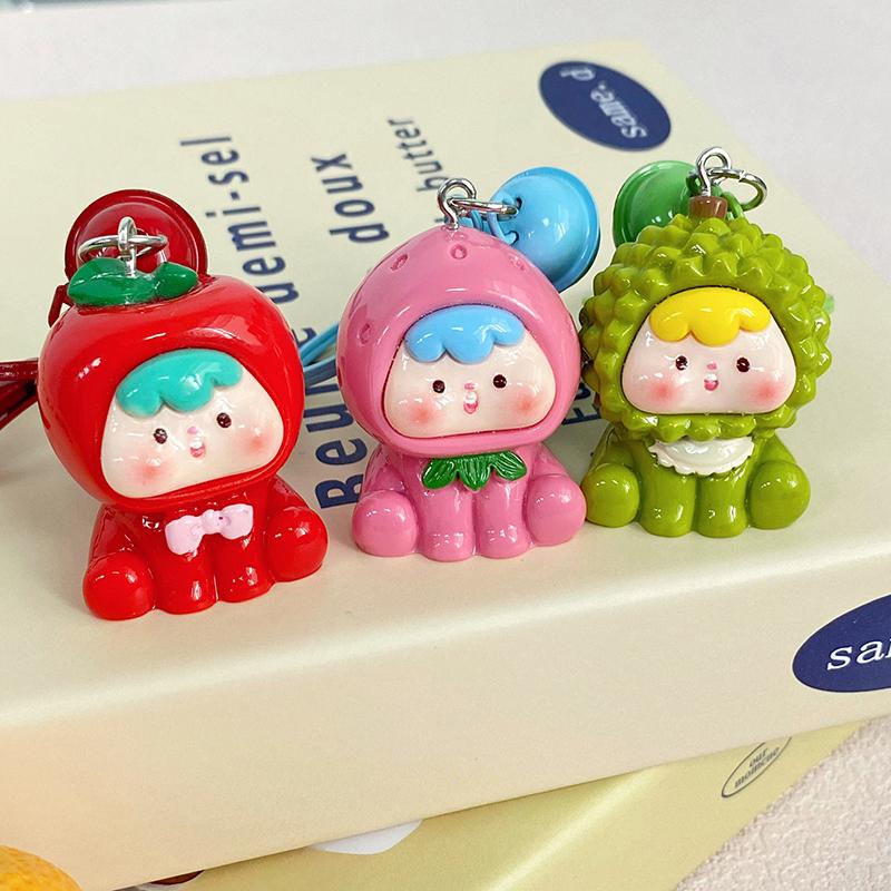 Креативная кавайная смоляная трехмерная кукла-брелок для рюкзака, подвеска, аксессуары, милый сладкий фрукт, автомобильный брелок, маленькие подарки