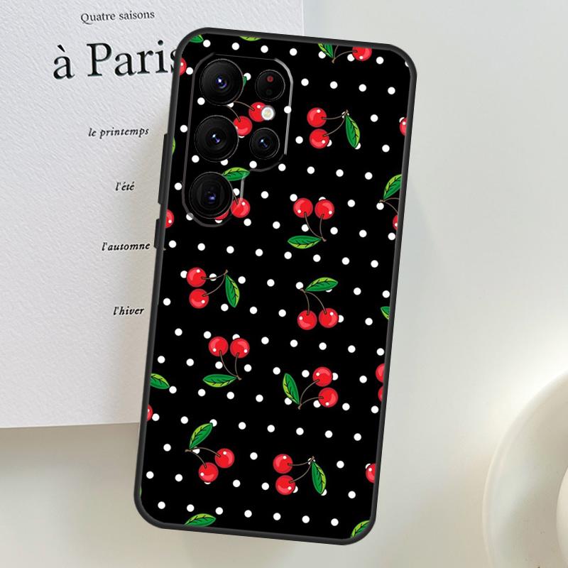 Чехол для телефона Samsung Galaxy S26 Ultra S25 S23 S22 S21 S24 Ultra S10 S20 Plus S25 FE с рисунком еды, фруктов, красной вишни