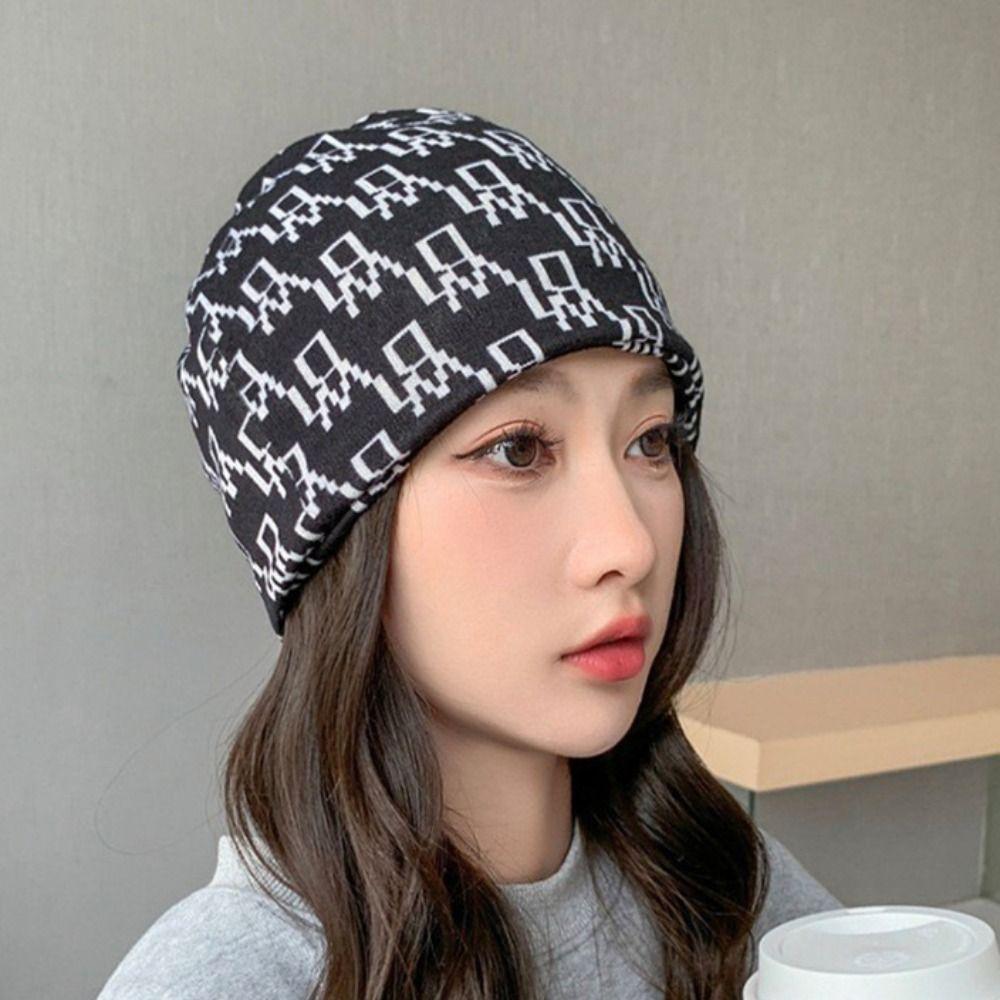 Multi-purpose Women Printed Scarf Casual Warm Face Mask New Twisted Cap