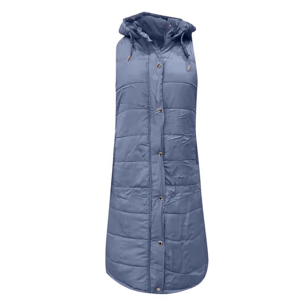 Женский и зимний темпераментный кардиган без рукавов средней длины хлопковый жилет жилет пальто