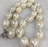 Large 15-23mm White Unusual Baroque Pearl Necklace