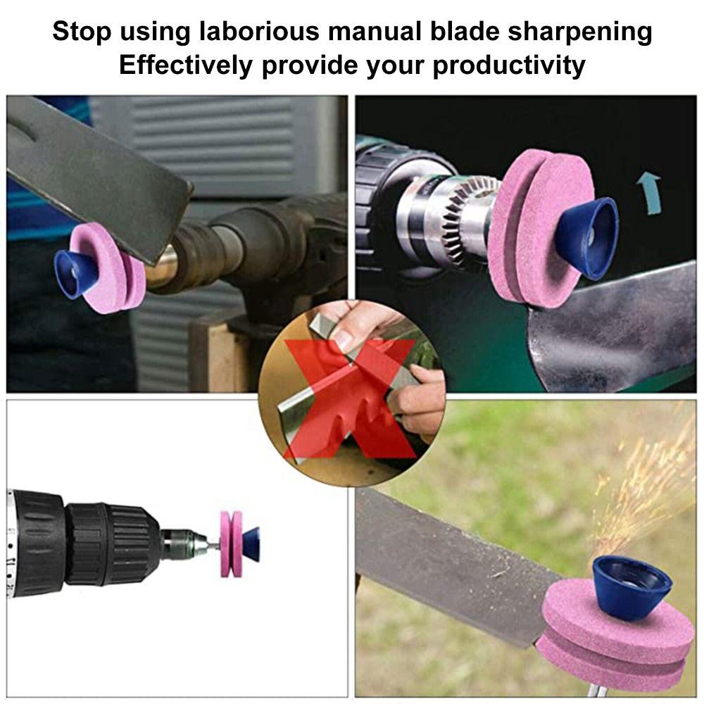 Quick Install Lawn Mower Edge Sharpener Brown Corundum Edge Whetstone Grinding Wheel Trimmer Spade