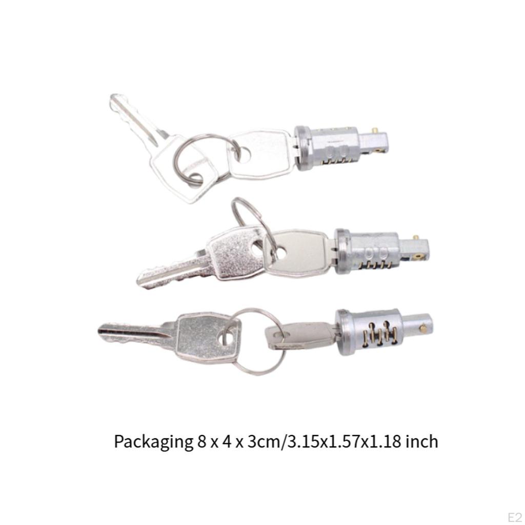 Door Lock Barrel Set Accessory Mtc6504 with Keys for Small Key Type Easy Installation Repair Parts