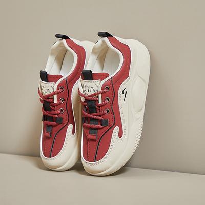 CRLAYDK 2024 Новые женские кроссовки на танкетке для ходьбы Повседневная спортивная обувь Уличная кожа Удобная женская мода Платформа Теннис