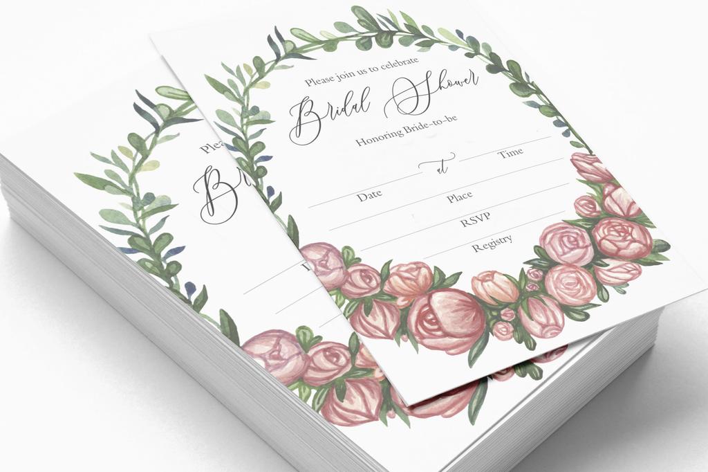 Inkdotpot 30 приглашений на девичникЦветочныйСвадебный заполняемый стильПриглашения Пустые