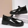 35-44 Женская обувь Британский стиль Маленькая кожаная обувь 2024 Круглый носок Толстая подошва Туфли Мэри Джейн Женская обувь Балетки Лоферы