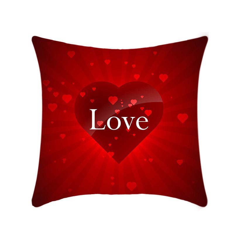 Новая подушка на День святого Валентина Льняная Короткий плюш Подушка для автомобиля Красная Подушка с любовью Наволочка Подушка для кровати