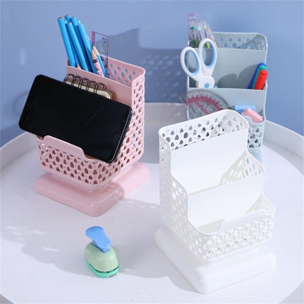 Office Supply Container Stationery Organizer Desktop Storage Box Pen Holders Make up Brush Holder
